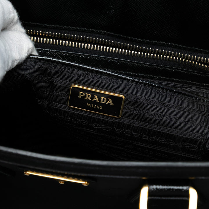 Prada Saffiano Vernice à finitions Tessuto Parabole Cabas
