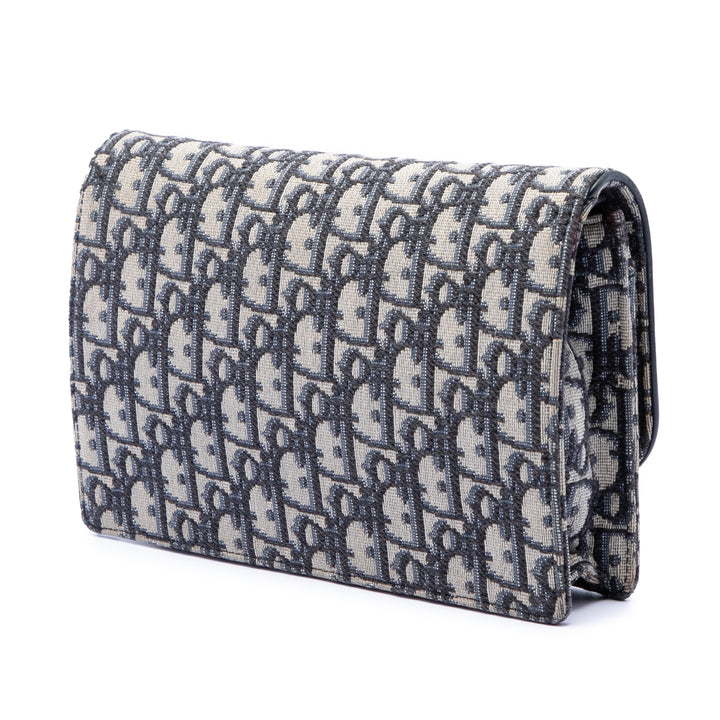 Dior Oblique Toile Saddle Pochette Wallet on Chain