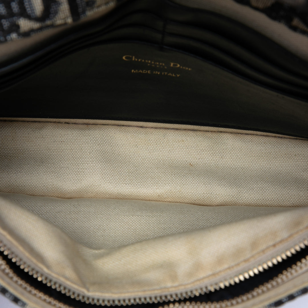 Dior Oblique Toile Saddle Pochette Wallet on Chain
