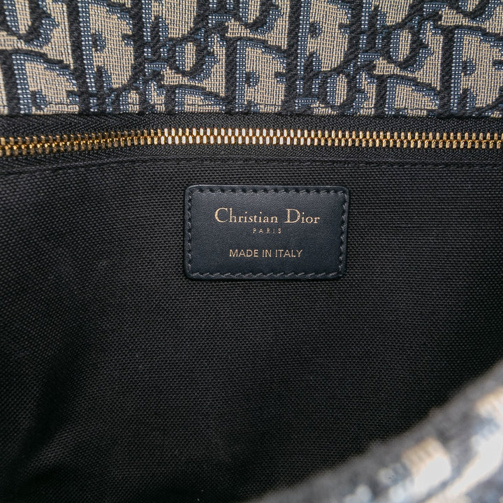 Dior Oblique Toile 30 Montaigne Flap Bleu