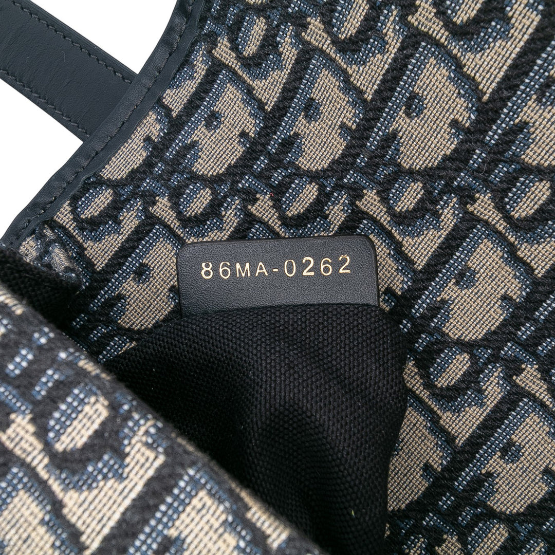 Dior Oblique Toile 30 Montaigne Flap Bleu