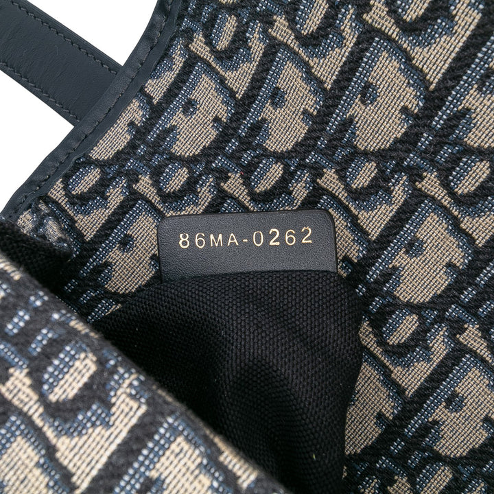 Dior Oblique Toile 30 Montaigne Flap Bleu