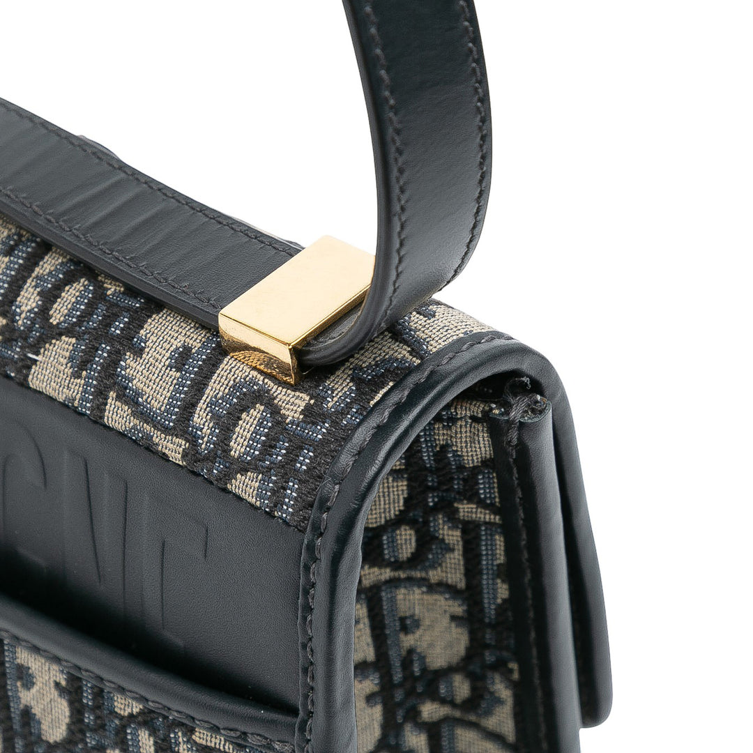 Dior Oblique Toile 30 Montaigne Flap Bleu