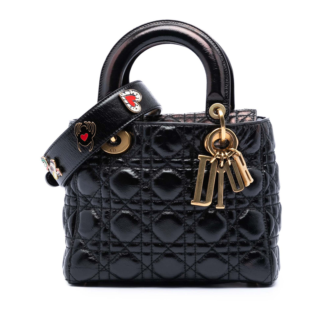 Dior Small froissé Cuir verni Cannage My ABCDior Lady Dior