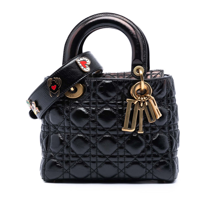 Dior Small froissé Cuir verni Cannage My ABCDior Lady Dior