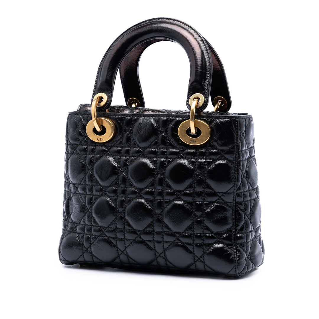 Dior Small froissé Cuir verni Cannage My ABCDior Lady Dior