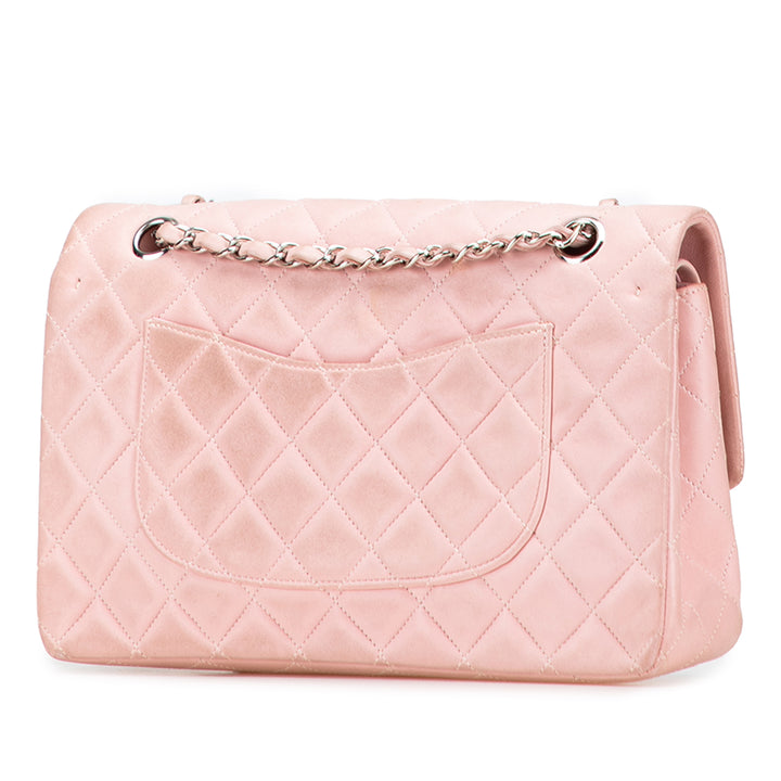Chanel Medium Classic Cuir d’agneau Double rabat Rose