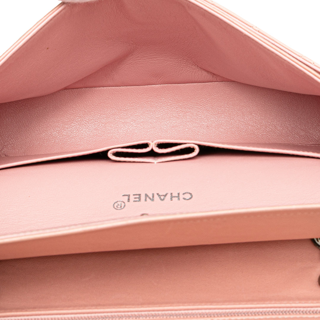 Chanel Medium Classic Cuir d’agneau Double rabat Rose