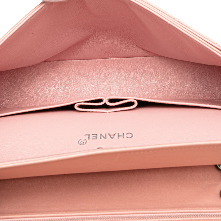 Chanel Medium Classic Cuir d’agneau Double rabat Rose