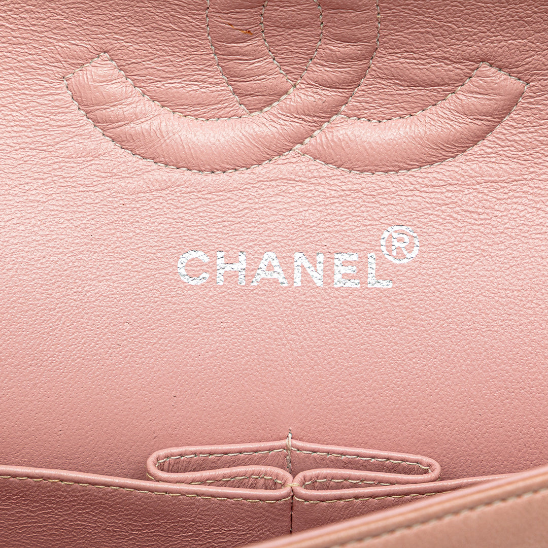 Chanel Medium Classic Cuir d’agneau Double rabat Rose