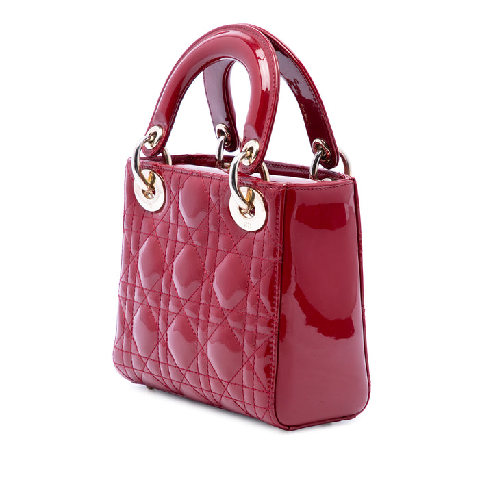 Dior Lady Dior Cannage Mini Rouge – vue 2 – GABY PARIS