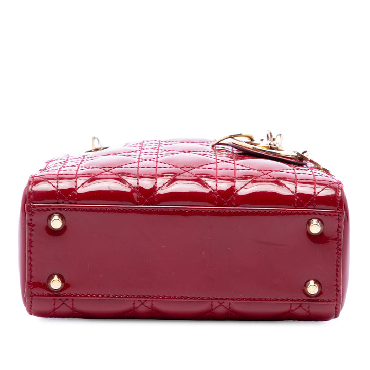 Dior Lady Dior Cannage Mini Rouge – vue 3 – GABY PARIS