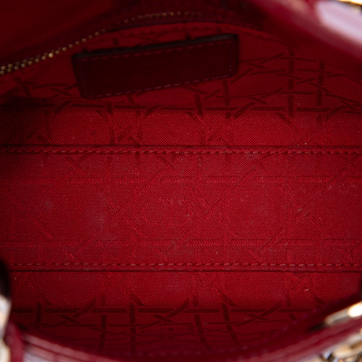 Dior Lady Dior Cannage Mini Rouge – vue 4 – GABY PARIS