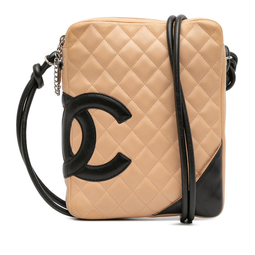 Lambskin Cambon Ligne Crossbody Brown - Gaby Paris