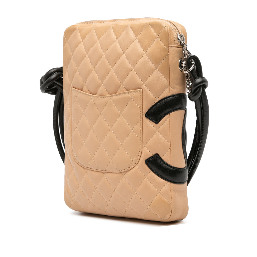 Lambskin Cambon Ligne Crossbody Brown - Gaby Paris