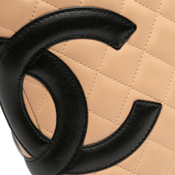 Lambskin Cambon Ligne Crossbody Brown - Gaby Paris