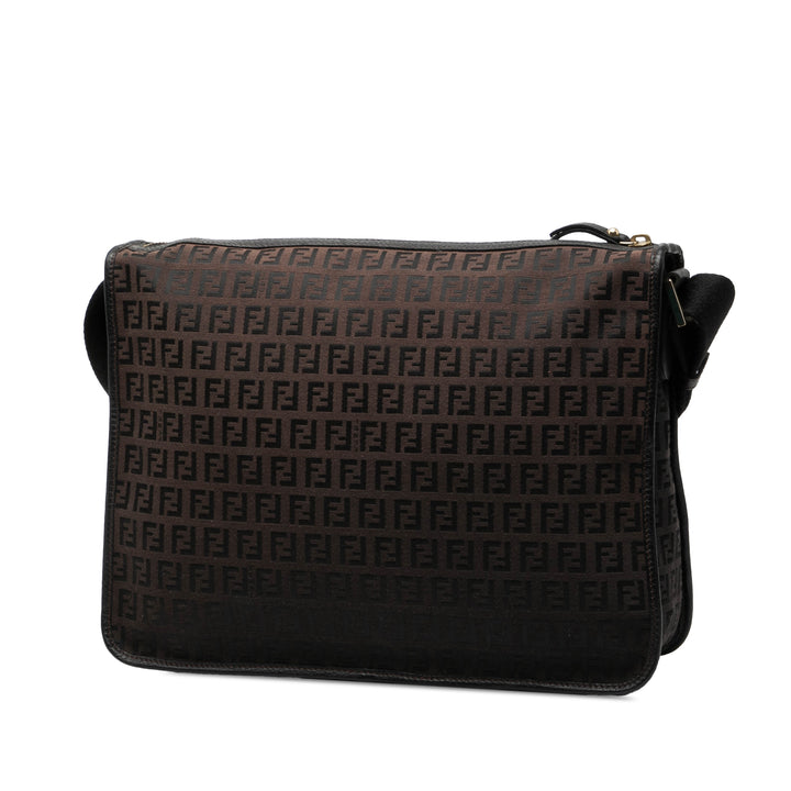 Fendi Sac bandoulière Zucchino F Charm Marron – vue 2 – GABY PARIS