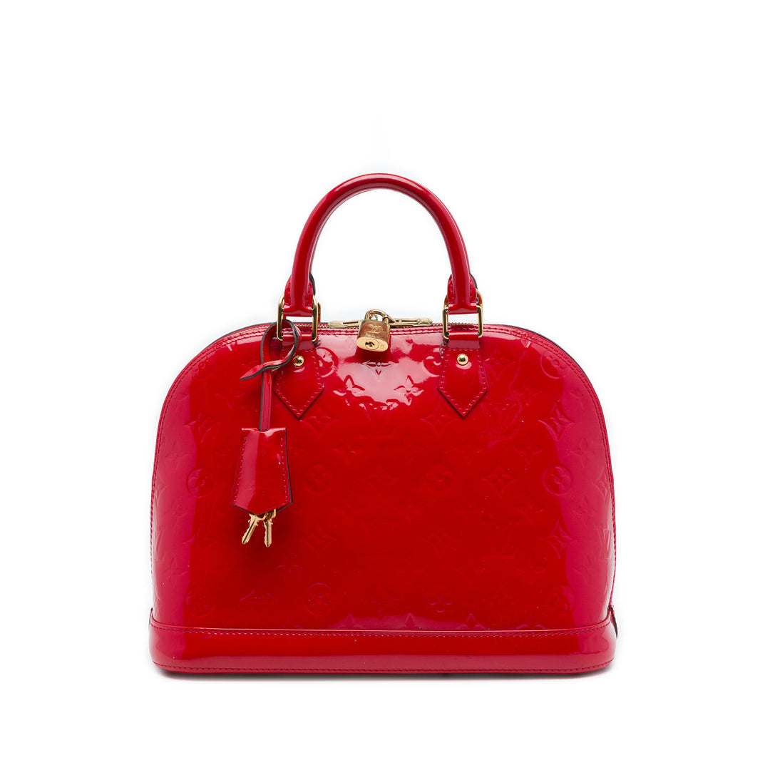 Louis Vuitton Alma PM Cuir verni Monogram Rouge – vue principale – GABY PARIS