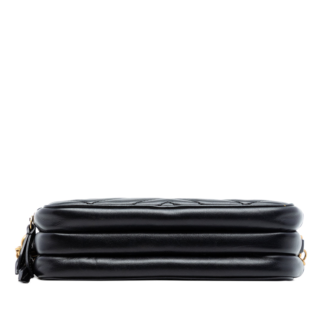 Gucci Mini GG Marmont Matelasse Cuir Triple Zip Sac porté croisé