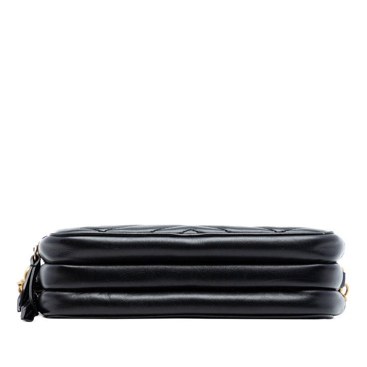 Gucci Mini GG Marmont Matelasse Cuir Triple Zip Sac porté croisé