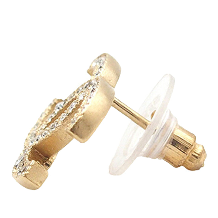 Chanel Doré Plated CC Rhinestones Push Back Boucle d’oreilles Doré – GABY PARIS Authentique