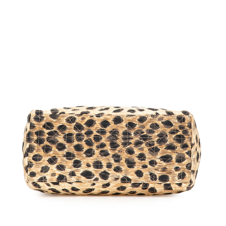 Medium Canvas Cannage Leopard Print Lady Dior Brown - Gaby Paris