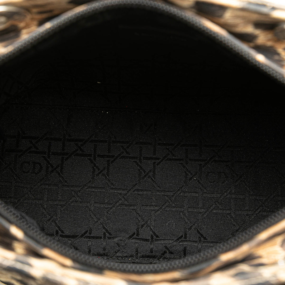 Medium Canvas Cannage Leopard Print Lady Dior Brown - Gaby Paris