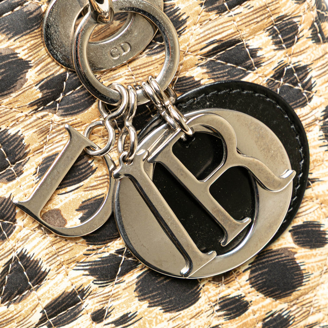 Medium Canvas Cannage Leopard Print Lady Dior Brown - Gaby Paris