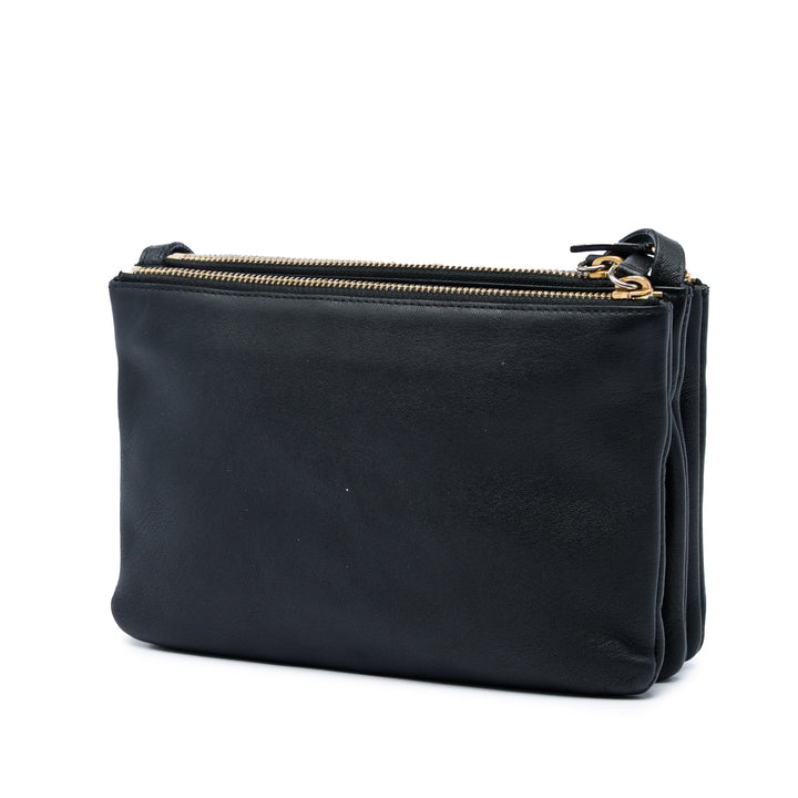 Celine Trio Sac Petit Cuir d'agneau Noir – vue 2 – GABY PARIS
