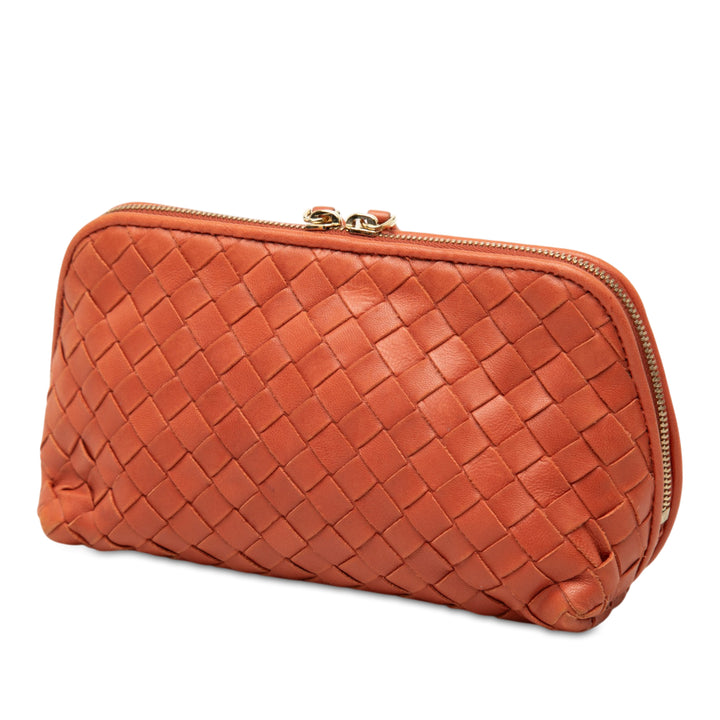 Intrecciato Trousse de maquillage nappa Orange
