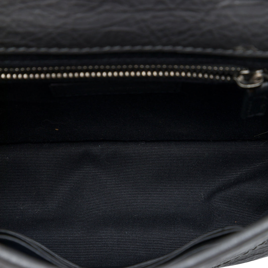 Saint Laurent froissé Niki Wallet on Chain Cuir de veau Noir