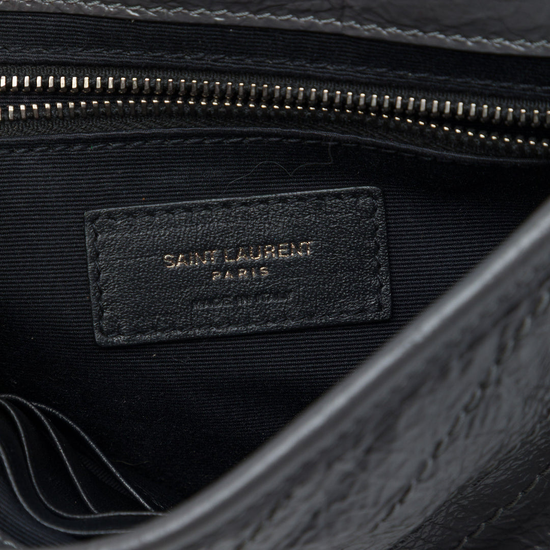 Saint Laurent froissé Niki Wallet on Chain Cuir de veau Noir
