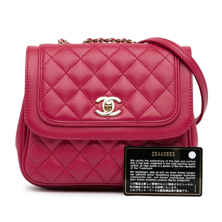 Small Lambskin Lovely Day Flap Pink - Gaby Paris