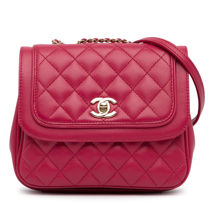 Small Lambskin Lovely Day Flap Pink - Gaby Paris