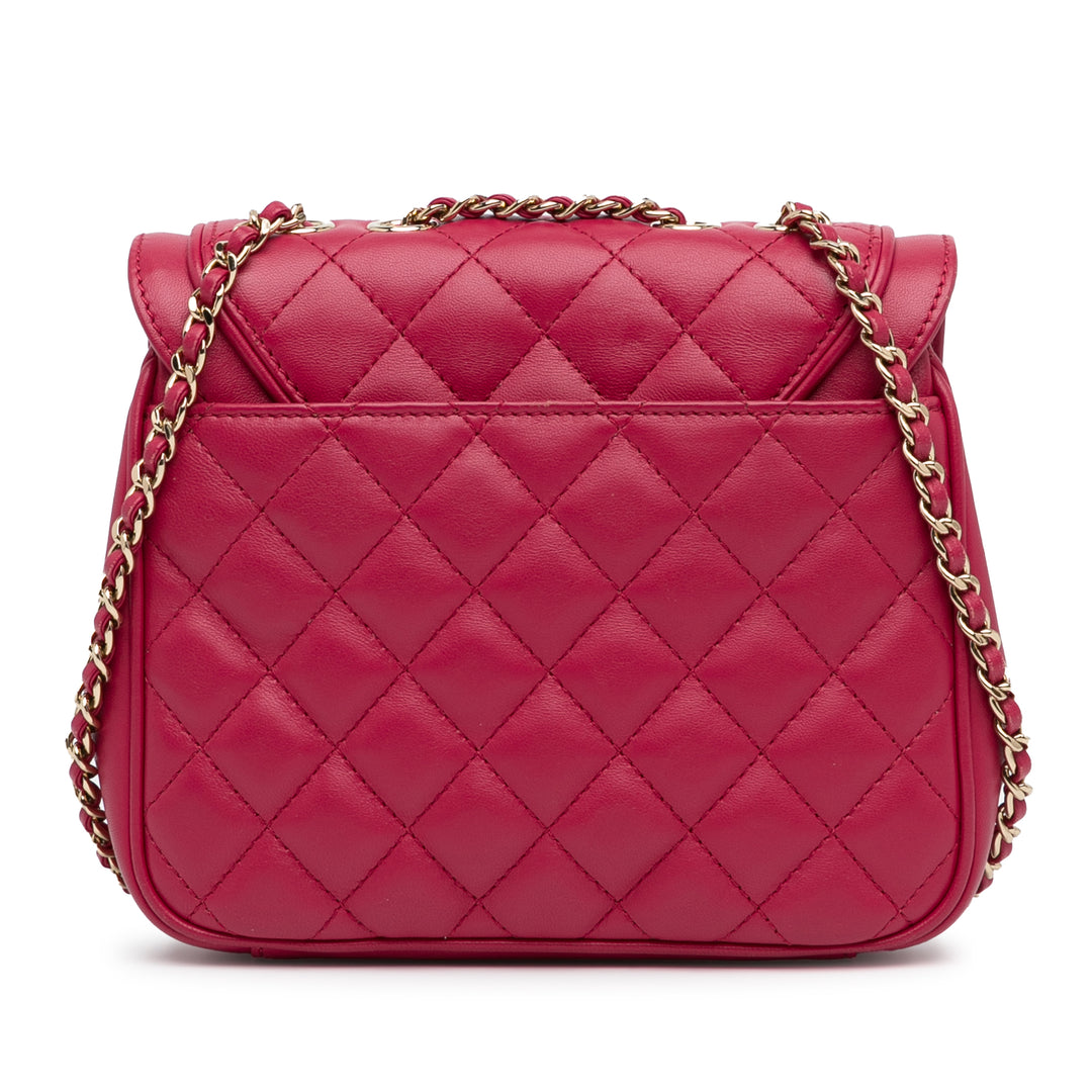 Small Lambskin Lovely Day Flap Pink - Gaby Paris