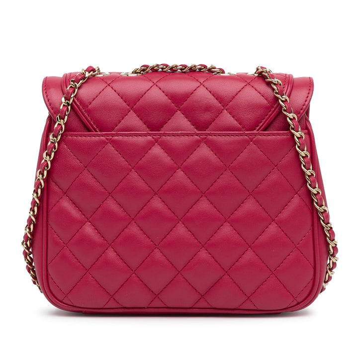 Small Lambskin Lovely Day Flap Pink - Gaby Paris