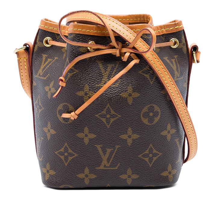 Louis Vuitton Sac seau Noe Monogram Nano Marron – vue principale – GABY PARIS