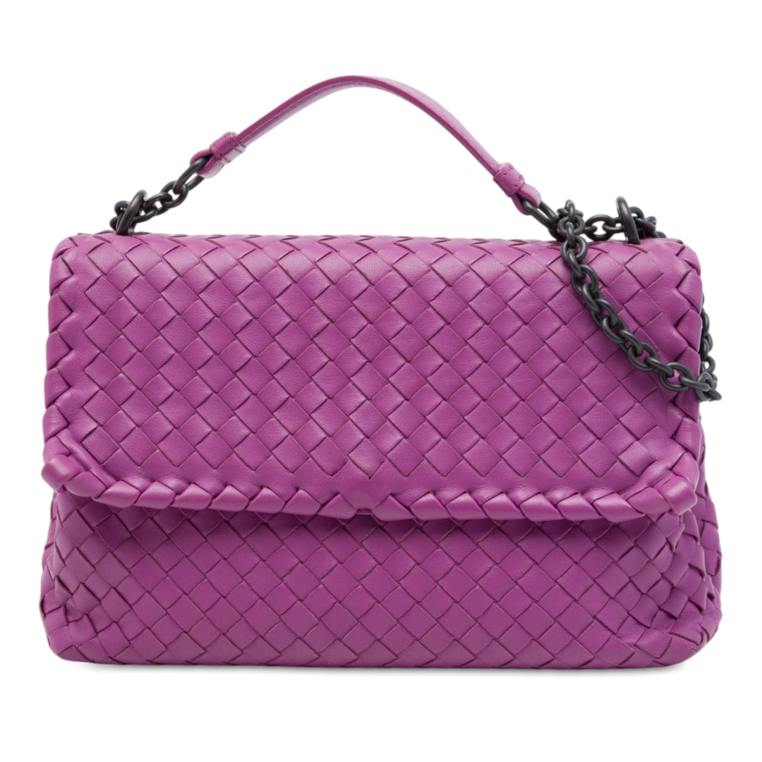 Bottega Veneta Sac porté épaule Intrecciato Olimpia nappa Petit Violet – vue principale – GABY PARIS