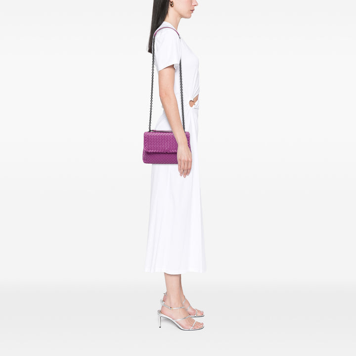 Bottega Veneta Sac porté épaule Intrecciato Olimpia nappa Petit Violet – vue 6 – GABY PARIS