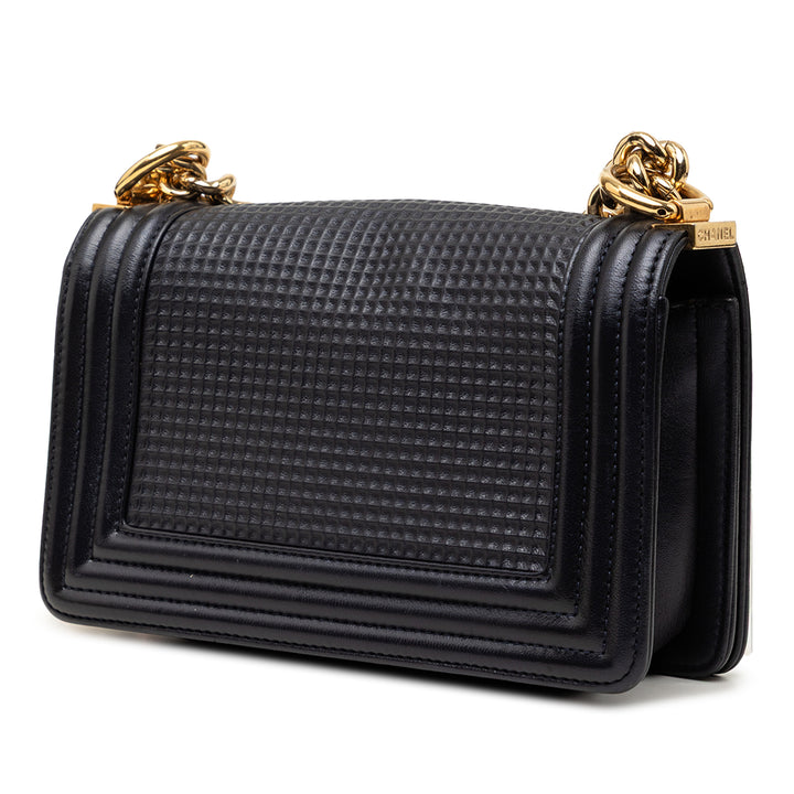 Chanel Small Cuir d’agneau embossé Cube Boy à rabat