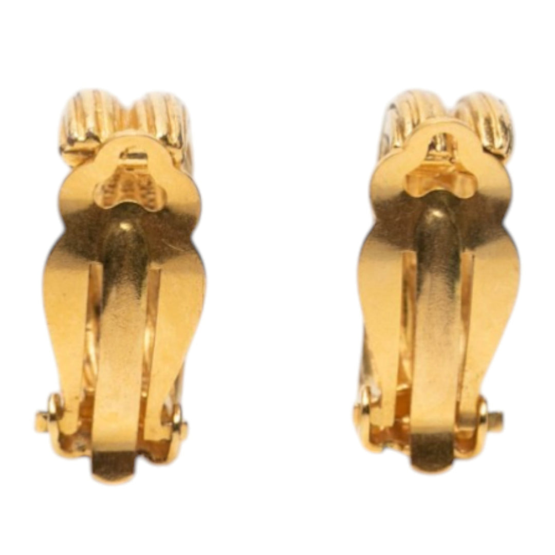 Chanel CC plaqué Clip On Boucles d’oreilles