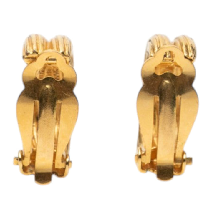 Chanel CC plaqué Clip On Boucles d’oreilles