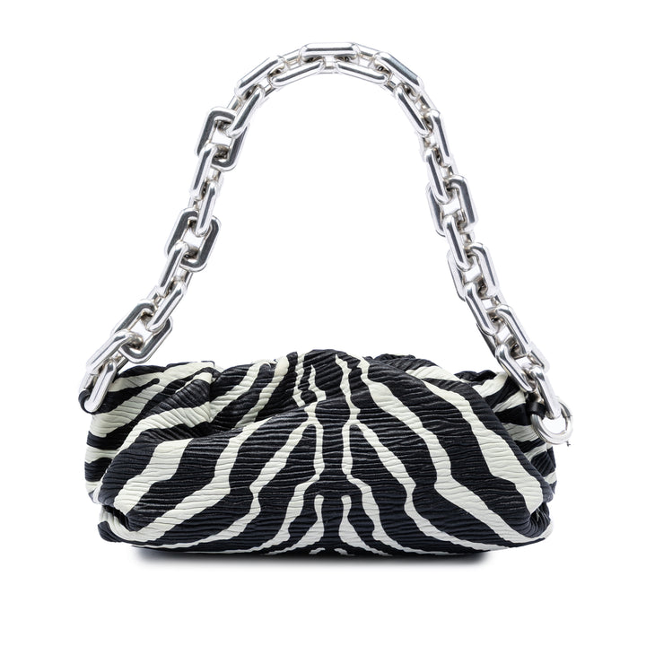 Texturé Zebra Imprimé Chaîne Pochette nappa Noir