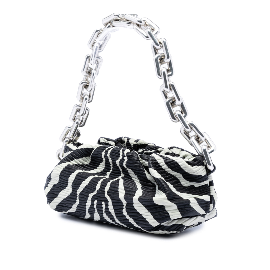 Texturé Zebra Imprimé Chaîne Pochette nappa Noir