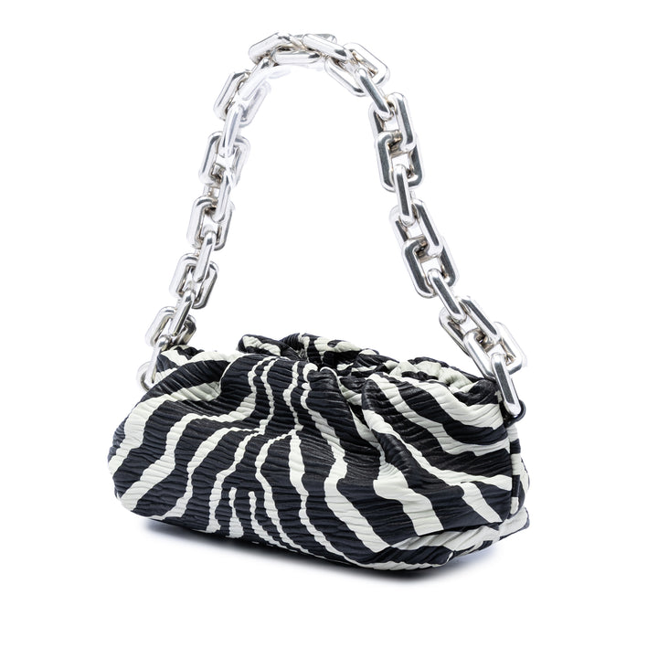 Texturé Zebra Imprimé Chaîne Pochette nappa Noir