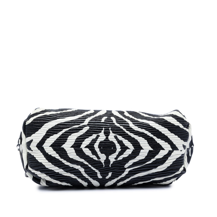 Texturé Zebra Imprimé Chaîne Pochette nappa Noir