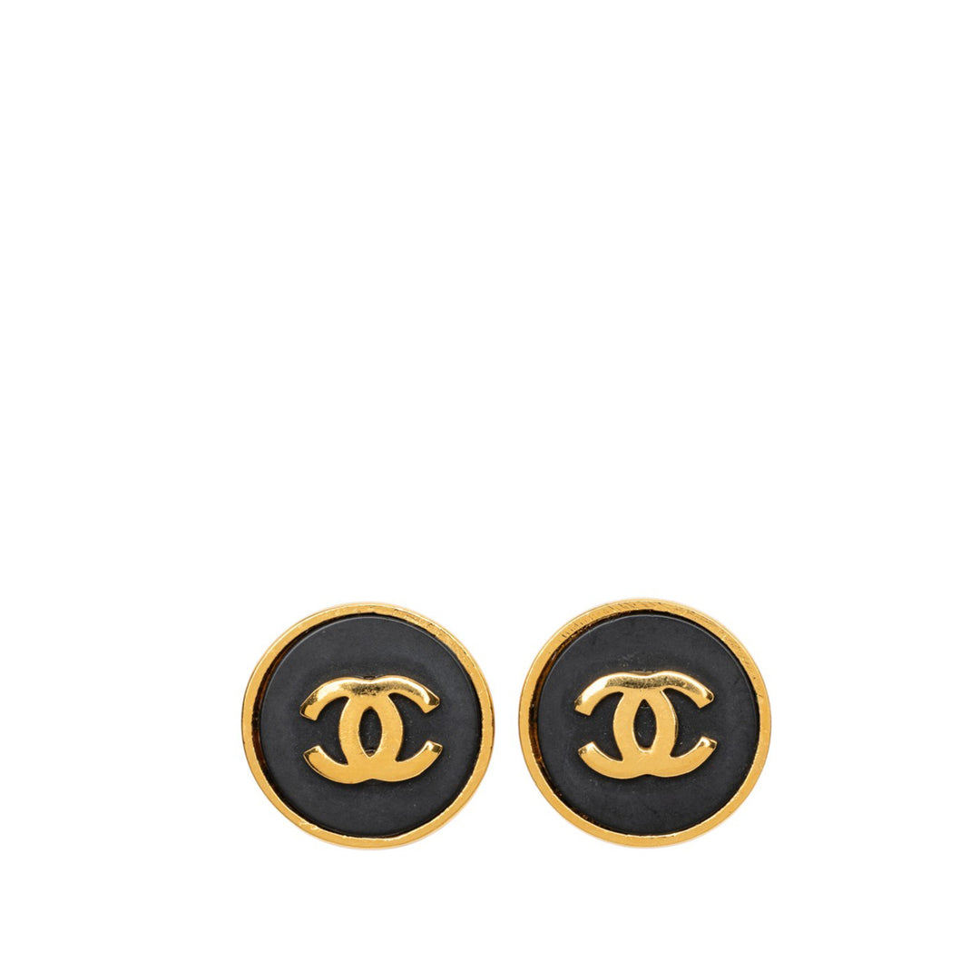 CC plaqué et Resin Rond À clip Boucles d'oreilles Doré
