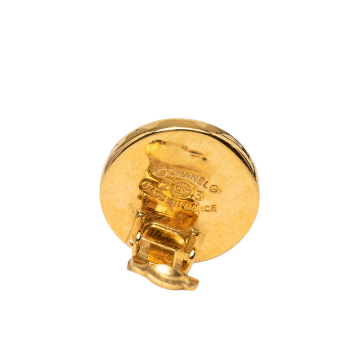 CC plaqué et Resin Rond À clip Boucles d'oreilles Doré