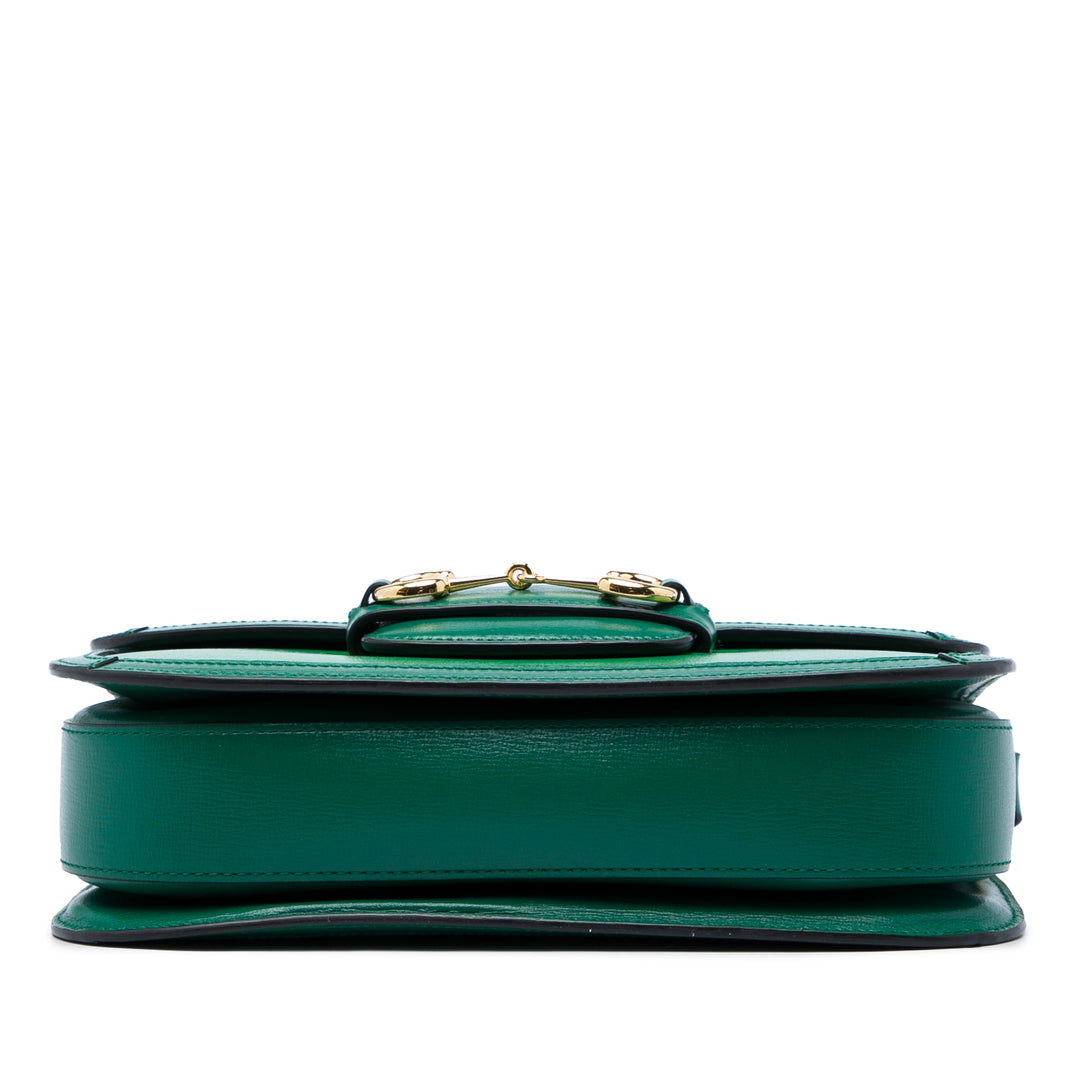 Gucci Sac porté épaule Horsebit 1955 Moyen Cuir de veau Vert – vue 3 – GABY PARIS
