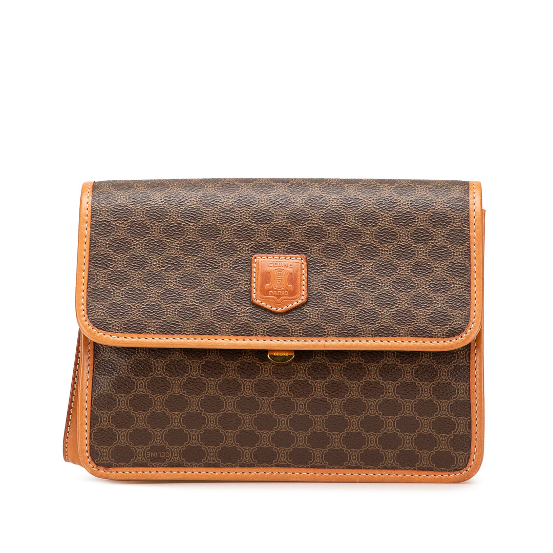 Macadam Coated Canvas Clutch Brown - Gaby Paris